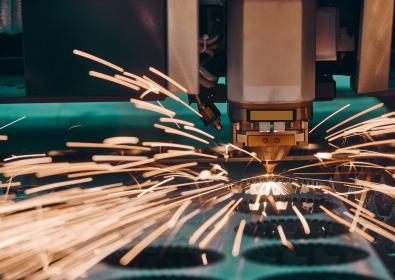Laser and colorful sparks